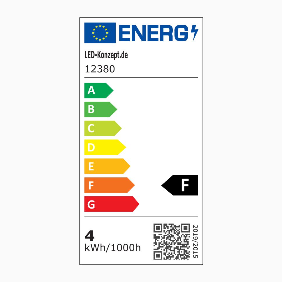 EEK-Label für Energieeffizienz des RGBW LED Streifens 12383