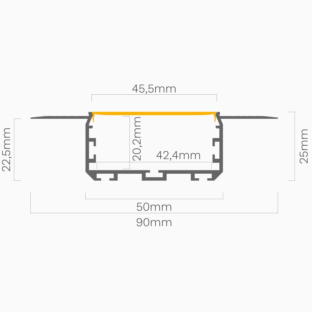 LED Alu Profil Kozel-50 inkl Abdeckung