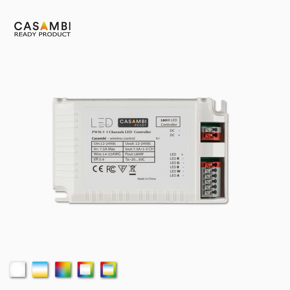 Draufsicht auf den RGBCCT LED Funk Controller mit CASAMBI Protokoll