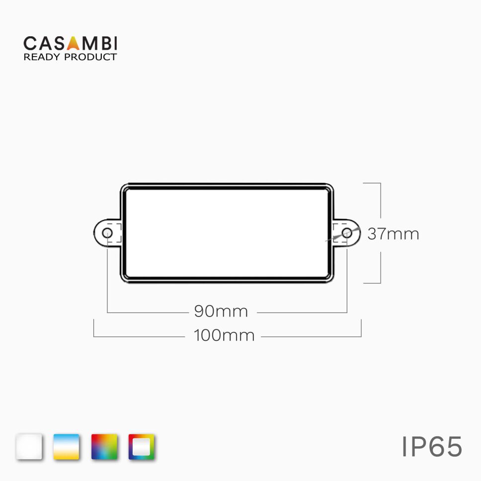 Schaltplan vom CASAMBI CBU-PWM4-IP65 zeigt, dass sowohl einfarbige als auch RGB, RGBW und CCT LED Streifen angeschlossen werden können