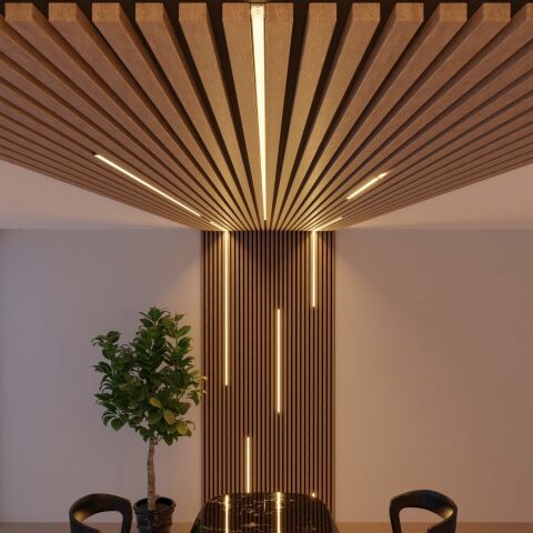 LED Alu Profil S10  schwarz,  300cm inkl. Abdeckungen satiniert