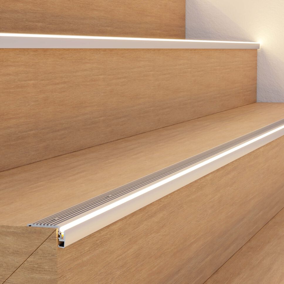 LED Alu Profil STEKO, homogen ausgeleuchtet mit einem COB LED Streifen im Profil