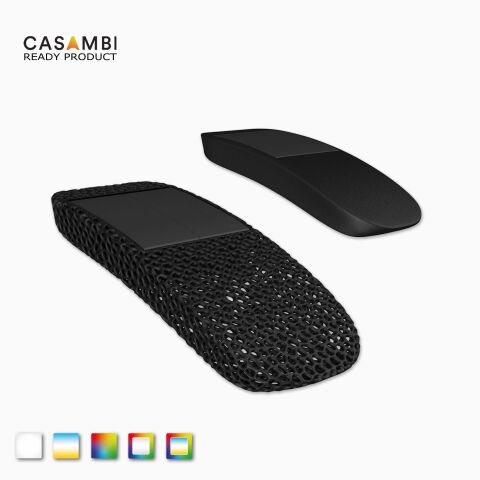 CASAMBI Fernbedienung MESH in der Kavaliersperspektive im Hintergrund ist die Fernbedienung SOLID (unscharf)