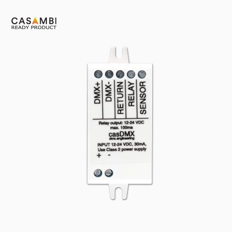 Draufsicht auf den CASAMBI CBU-CASDMX DMX512 Master zur Steuerung von DMX Anlagen via CASAMBI