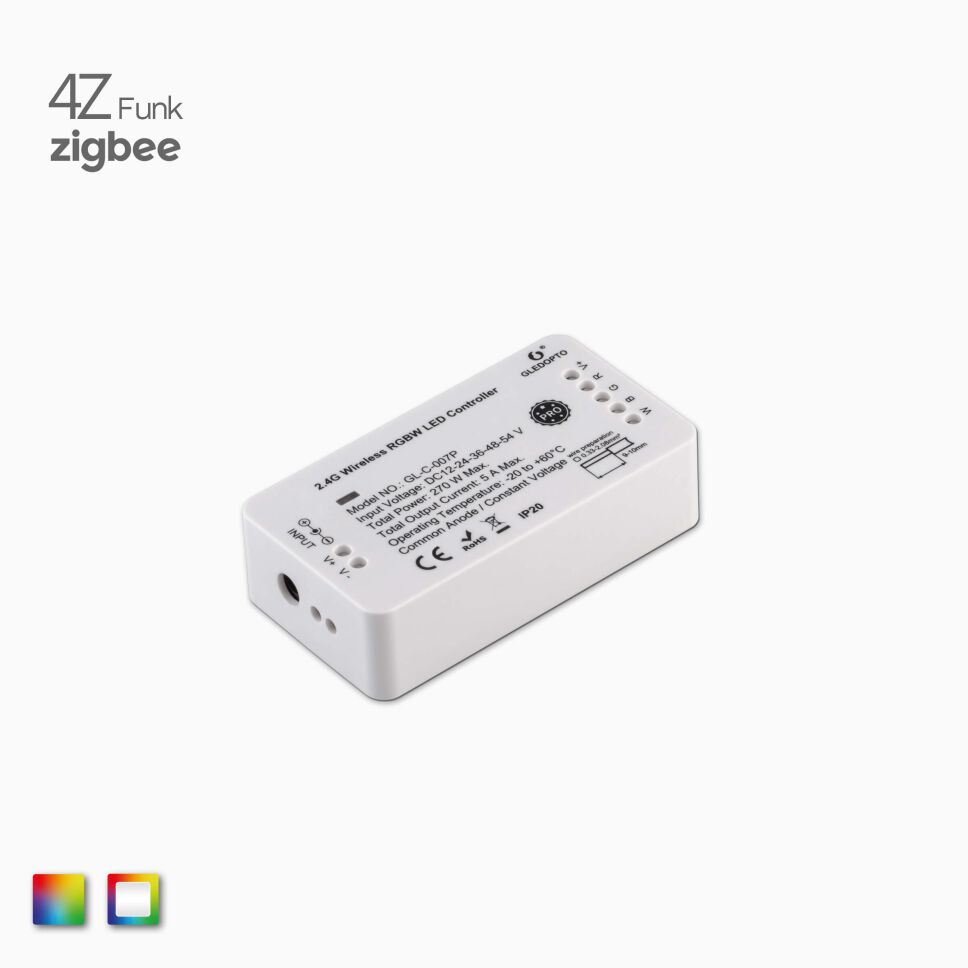 RGBW-RGB Funk Controller mit ZIGBEE 3.0 Signal zur Steuerung von RGBW und RGB LED Streifen