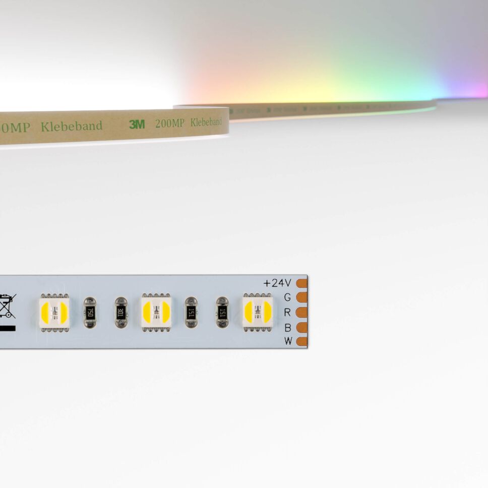 RGB2W LED Streifen mit zwei Einheiten neutralweiß und...