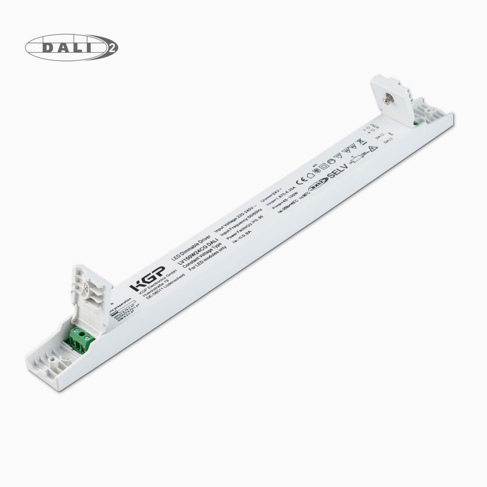 LED Netzteil mit DALI Steuerung für LED Streifen mit geöffneter Zugentlastung