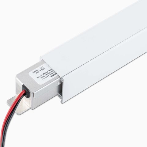 Anwendungsbeispiel vom LED Alu Profil BASIC in weiß mit LED Netzteil VLM60E und passender Kunststoffblende