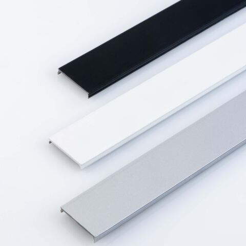 Vergleichsbild der verfügbaren Farben der lackierten Kunststoffabdeckung für LED Alu Profile