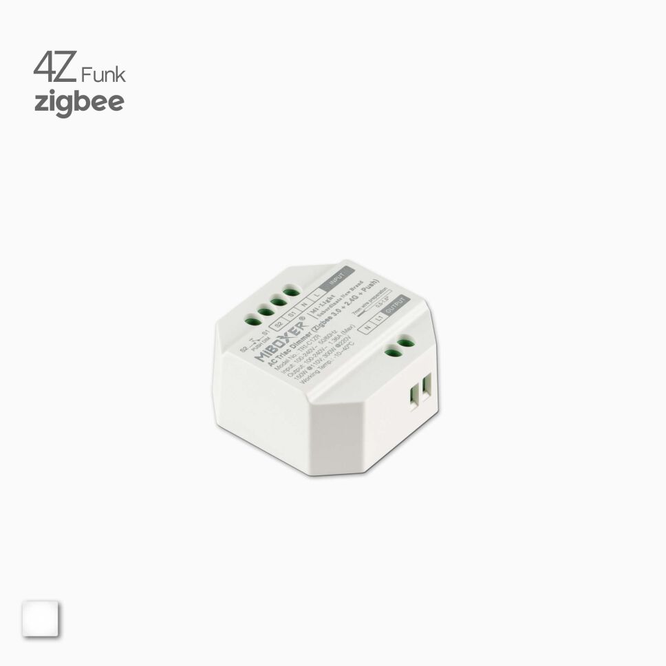 Technische Zeichnung des ZIGBEE 3.0 + 4Z 230V AC Funk Dimmers mit Bemaßung