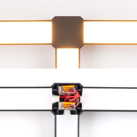 Vergleich BX3 Verbinder geschlossen und LEDs leuchtend und BX3 Verbinder ohne Deckel