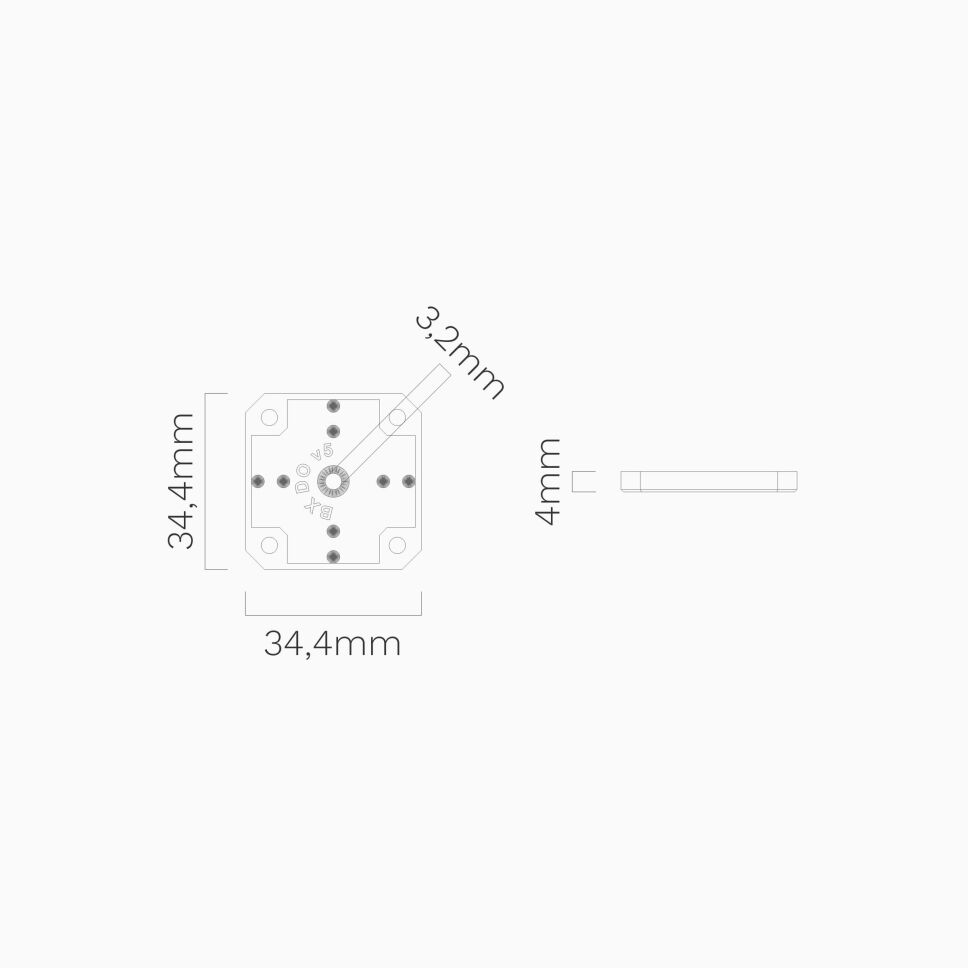 Technische Zeichnung des Deckels für Verbinder BX DO...