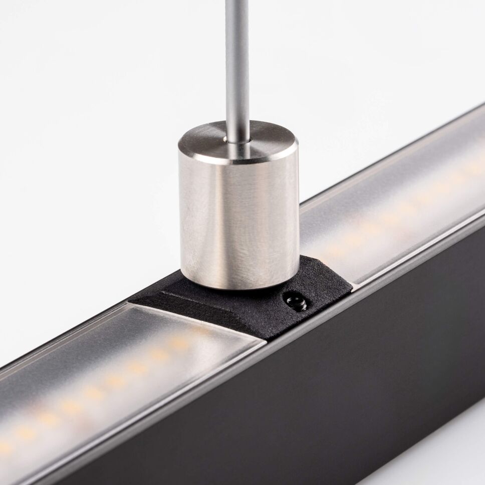 BAC Verbinder mit Profilbefestiger und LED Alu Profil BASIC in schwarz, LED Streifen ist ausgeschaltet