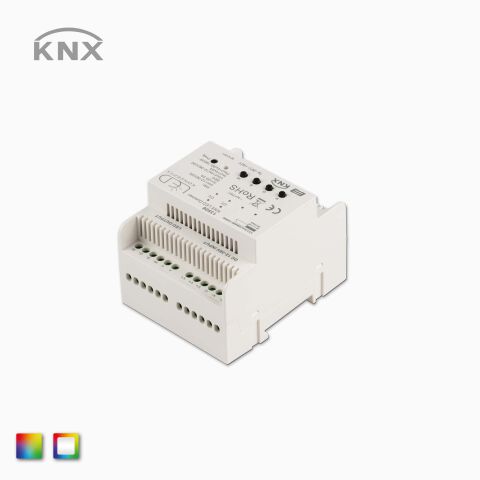 KNX RGBW RGB LED Controller 4 Kanal, passend für Hutschiene