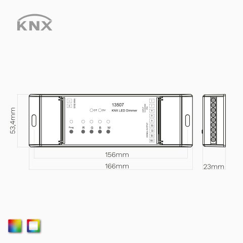 Schaltplan für den KNX 4-Kanal Controller zur Steuerung von RGBW und RGB LED Streifen