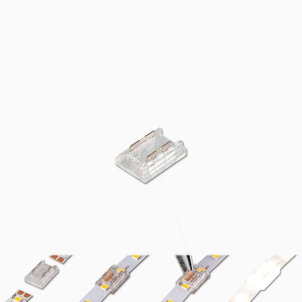LED-zu-LED Verbinder für 8mm breite LED Streifen...