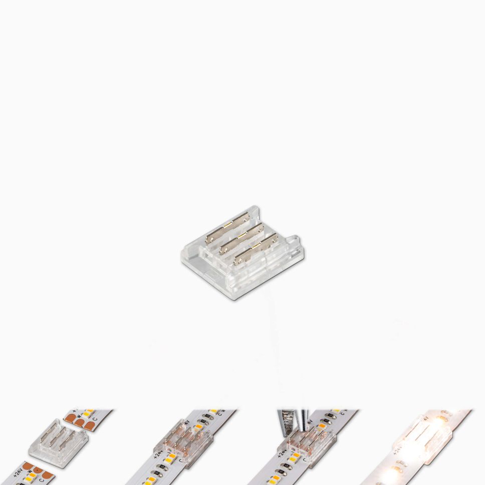 3-poliger Verbinder für CCT LED Streifen mit 10mm Breite , CCT zu CCT