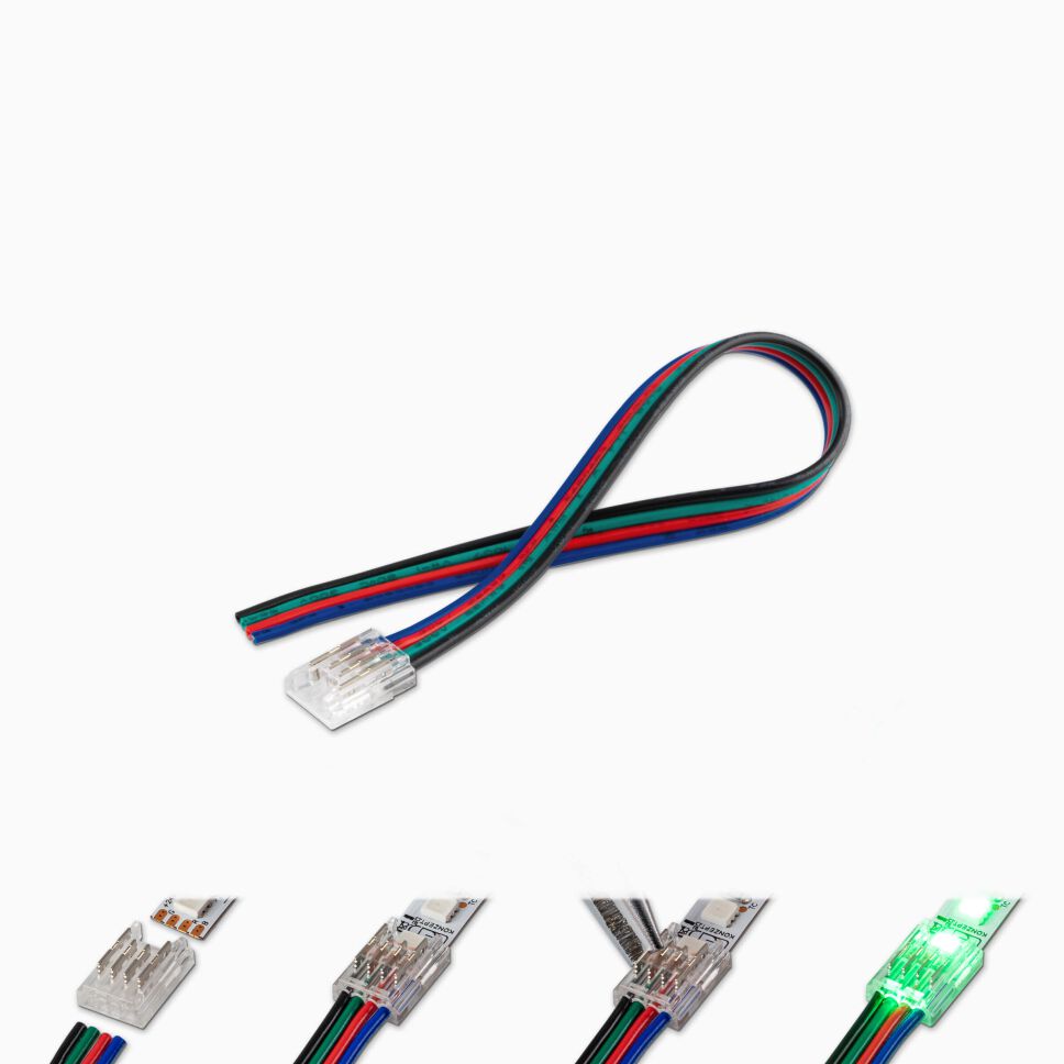 RGB zu Kabel Verbinder für 8mm breite RGB LED...