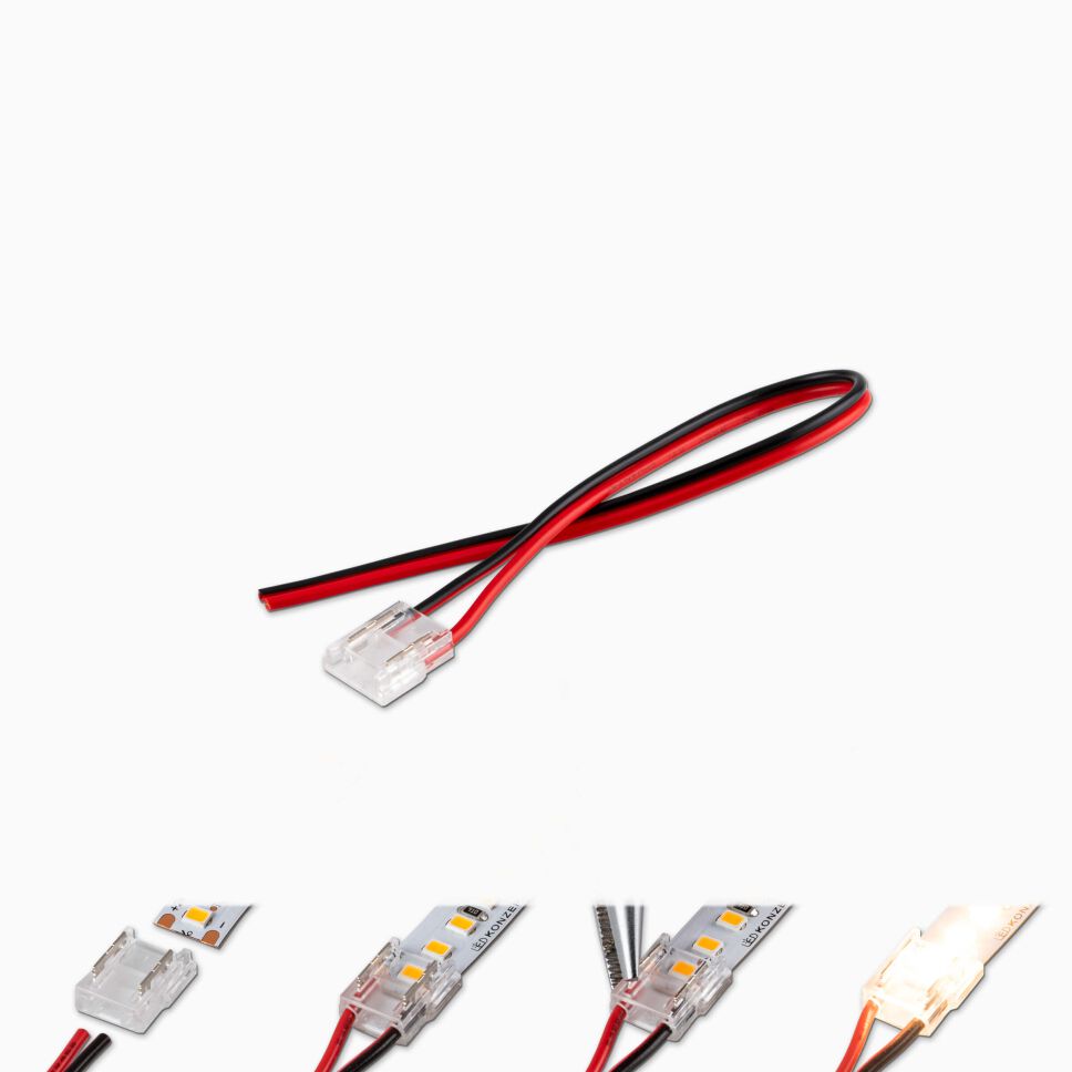LED Verbinder, LED zu Kabel für einfarbige 10mm...