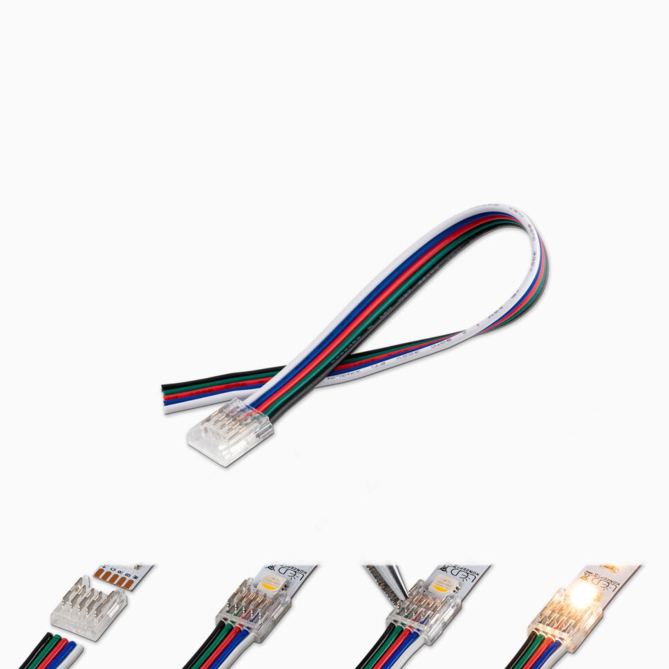 RGBW-zu-Kabel Verbinder für 10mm breite RGBW LED...