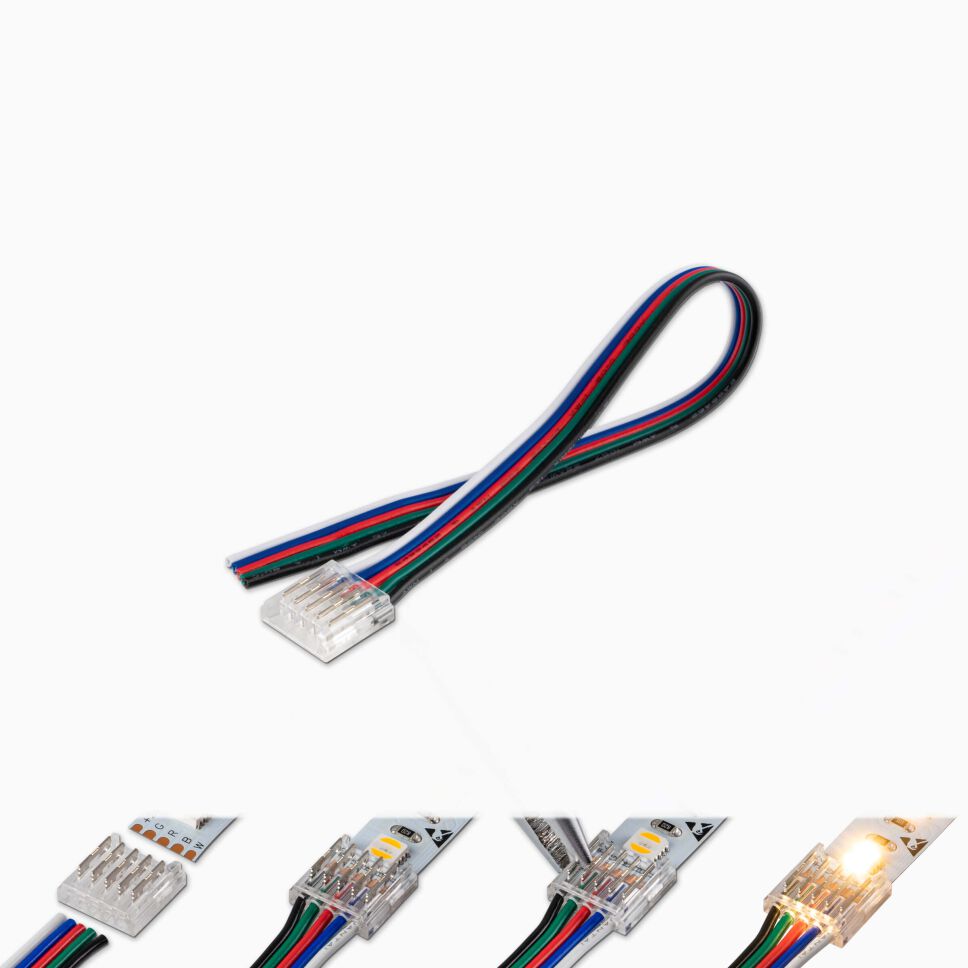RGBW-zu-Kabel Verbinder für 12mm breite RGBW LED...