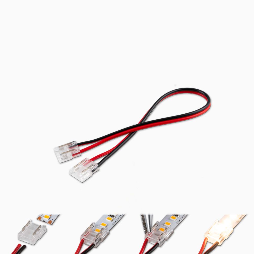 LED-zu-Kabel-zu-LED Verbinder mit Kabel für 10mm...