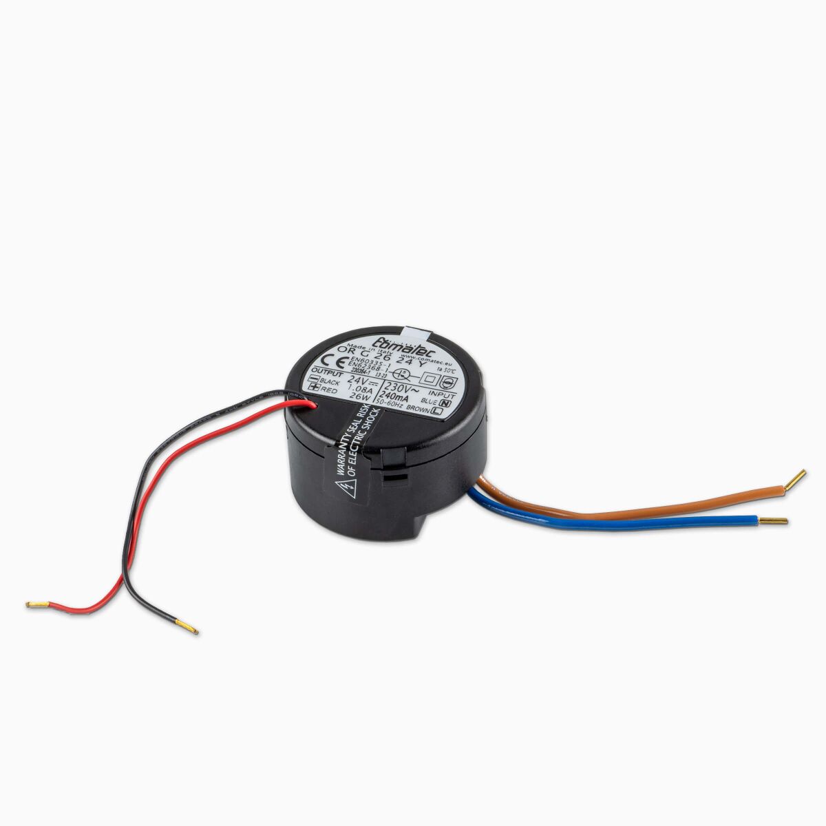 Comatec ORP/26.24 Unterputz-Netzteil 24V DC, 1,10A, 26,4W – Offene Kabelenden, Überlastschutz, Für Den Dauereinsatz
