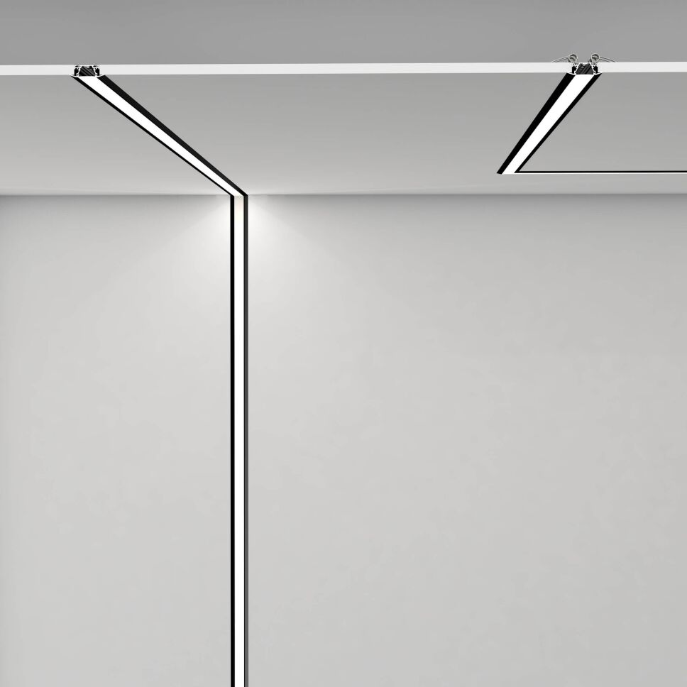 Anwendungsbeispiel vom LED Alu Profil MOZEL eingesetzt in Trockenbauwände und Rigipsdecke