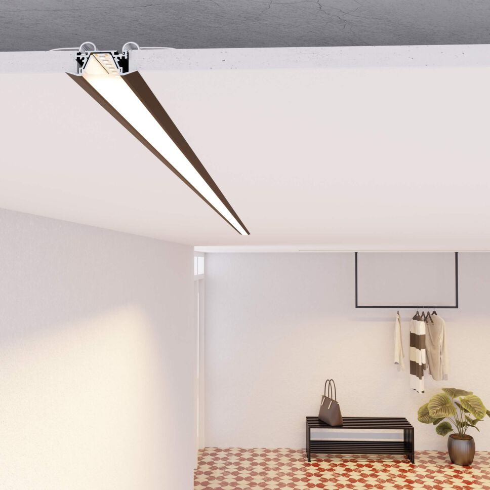 LED Alu Profil MOZEL weiß, 300cm inkl. Abdeckung COEX12 opal