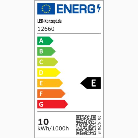 Energieeffizienzlabel vom LED Streifen 12660 mit Energieeffizienz F und 10W/m