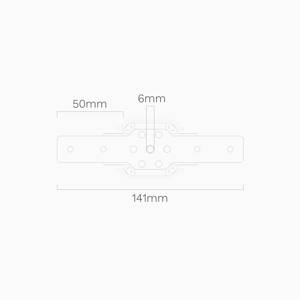 technische Zeichnung mit Bemaßung vom Flachverbinder vom AX2 180 Verbinder für das APNT Profil.