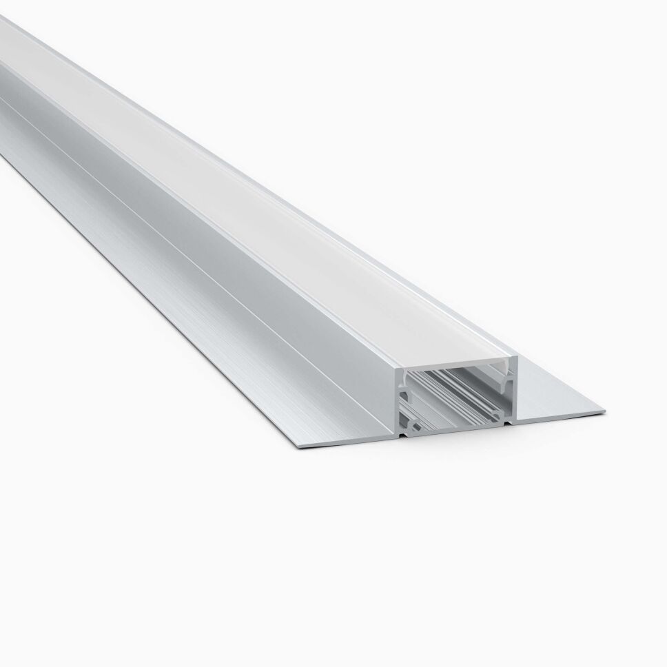 LED Alu Einputzprofil GILA für den Trockenbau mit matt opaler Abdeckung