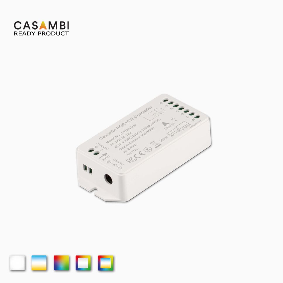 Produktbild vom CASAMBI Funk Controller PWM5 Pro aus der Kavaliersperspektive