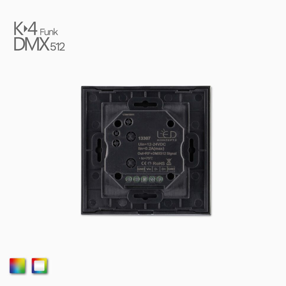 RGBW DMX512 u. K-4 Funk LED Controller, 4 Zonen, 69,00 €
