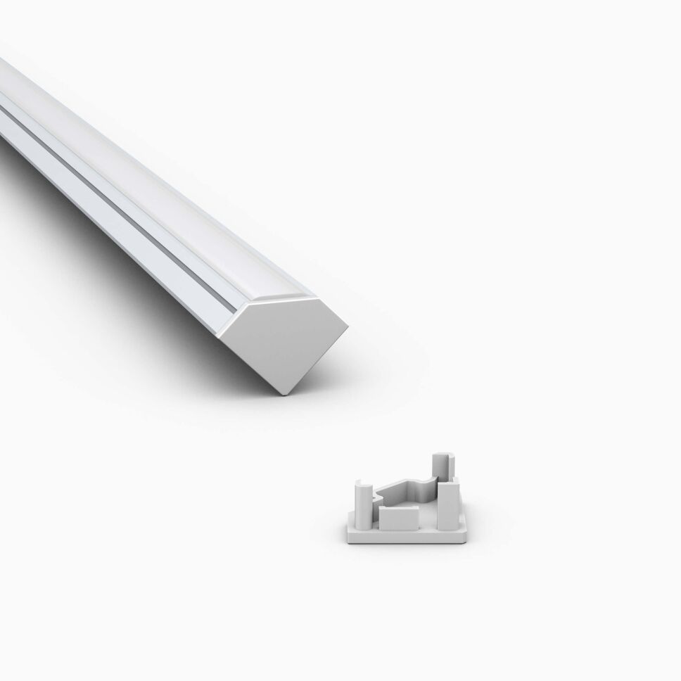 Endkappe in grau aus Kunststoff, passend für LED Alu...