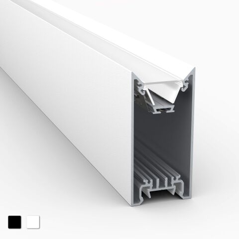 Produktbild vom LED Alu Profil DEEPLINE L in schwarz mit COEX12 Abdeckung