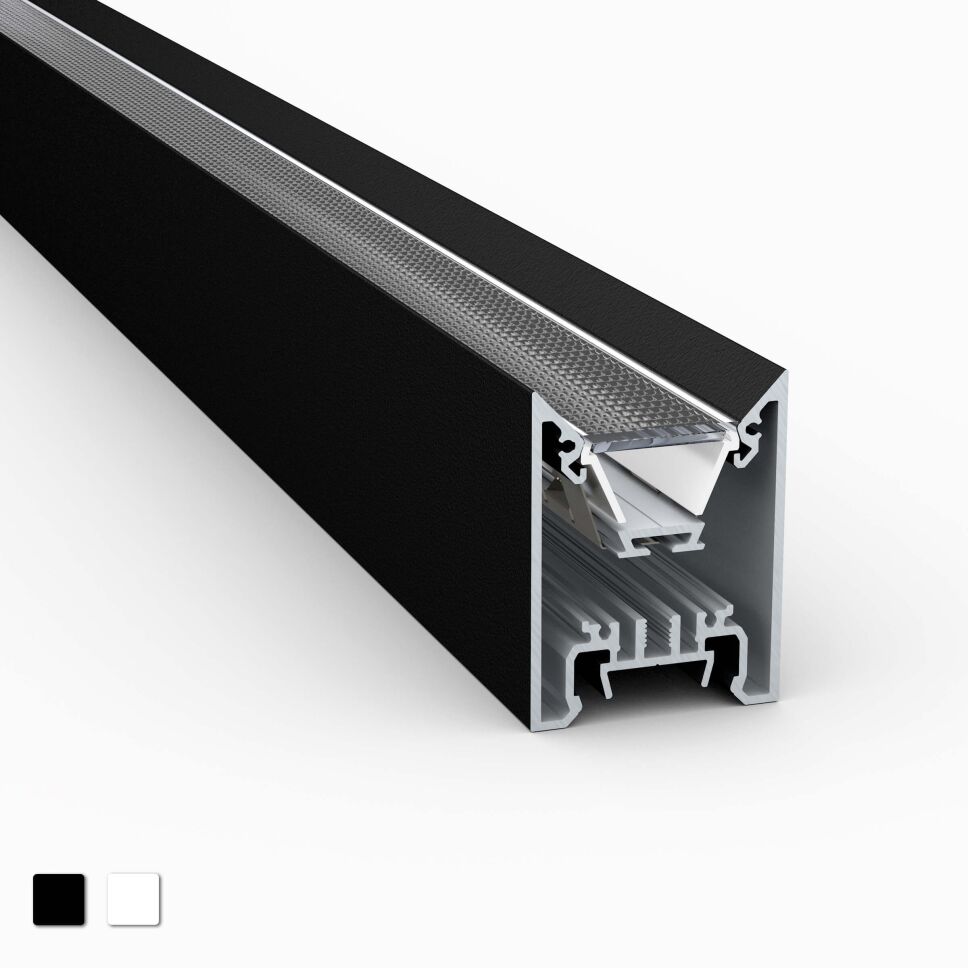 Produktbild vom LED Alu Profil DEEPLINE M in weiß mit opaler COEX12 Abdeckung