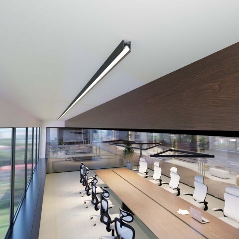 Anwendungsbeispiel vom LED Alu Profil DEEPLINE M als Aufputz-Lichtsystem