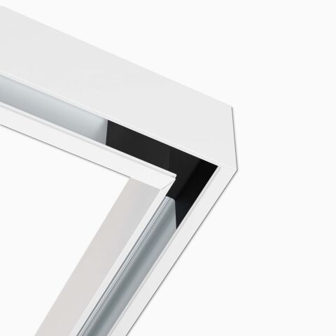Anwendungsbeispiel einer 90 Grad Ecke im LED Alu Profil DEEPLINE L, Verbinder ist nicht sichtbar