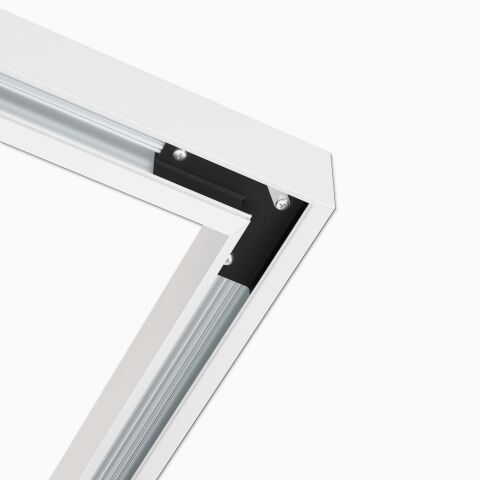 Anwendungsbeispiel einer 90 Grad Ecke im LED Alu Profil DEEPLINE M, Verbinder ist nicht sichtbar