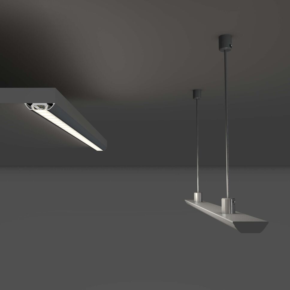 LED Alu Profil STOS eloxiert, 100cm inkl. Abdeckun, 16,50 €