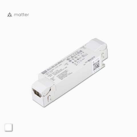 LED Netzteil XLC-60 mit MATTER Steuerung, Produktbild vom Netzteil in der Kavaliersperspektive