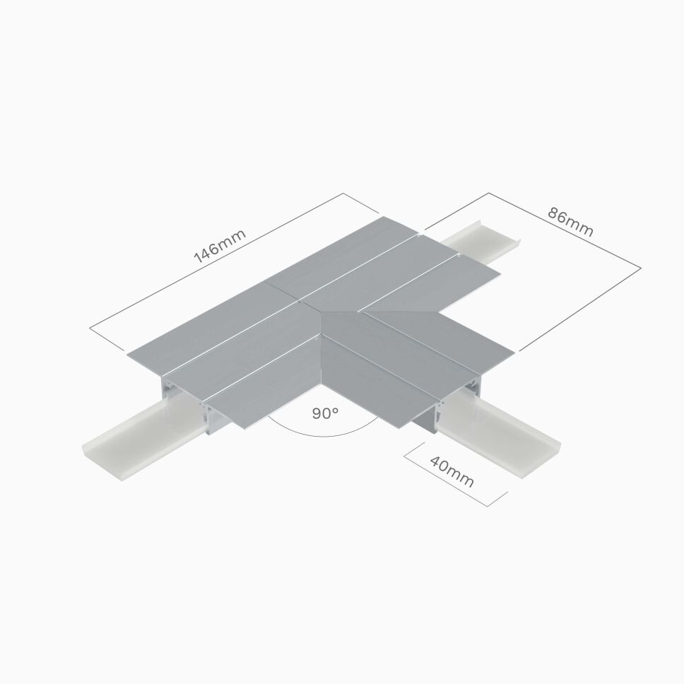 technische Zeichnung vom Querschnitt des LED Alu Profils GILA