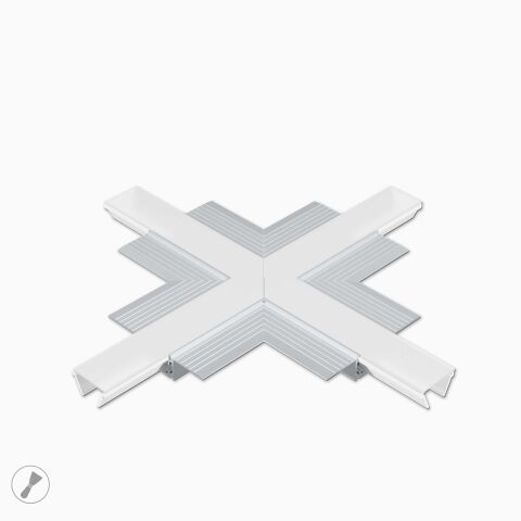 X-Verbinder für 90 Grad Kreuze mit dem LED Alu Profil LIZUS. Verbinder inkl. Abdeckung