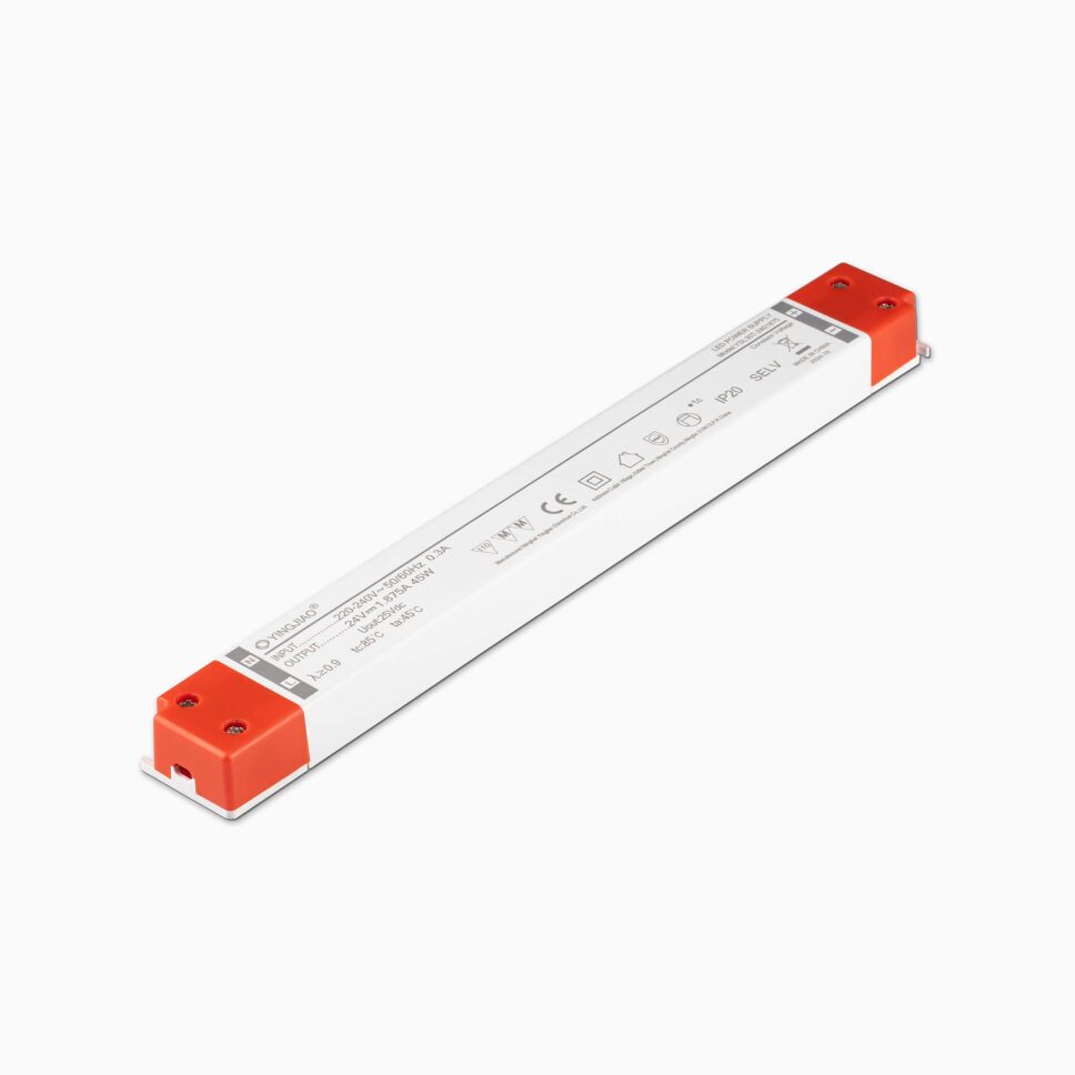 LED Netzteil mit 45W Leistung und geringer Breite, Schutzklasse 2