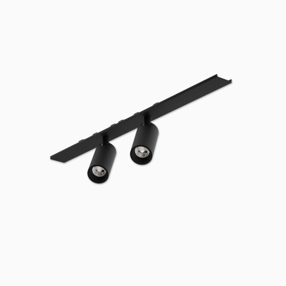 Produktbild vom LED Spot26 24V Duo mit 33cm langer Kunststoffblende in schwarz