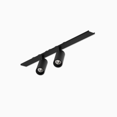 Produktbild vom LED Spot26 24V Duo mit 33cm langer Kunststoffblende in schwarz