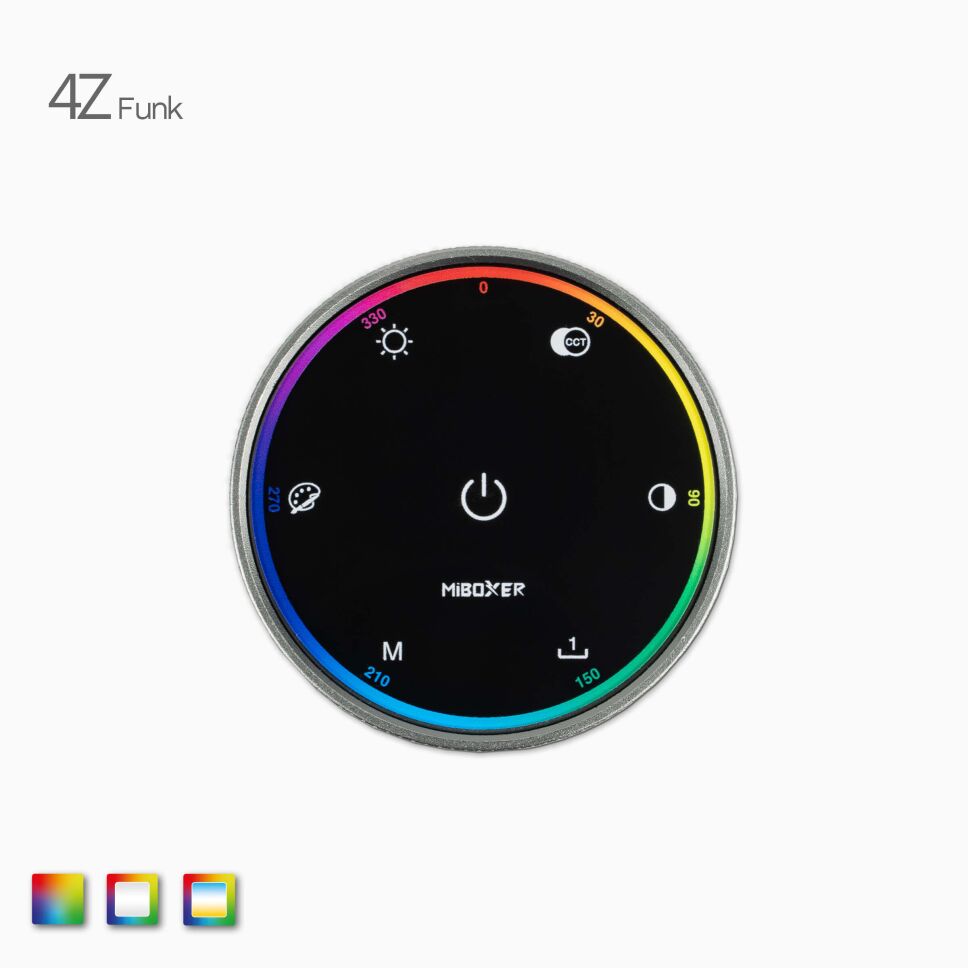 Draufsicht von der RGBW-RGB LED Funk Steuerung