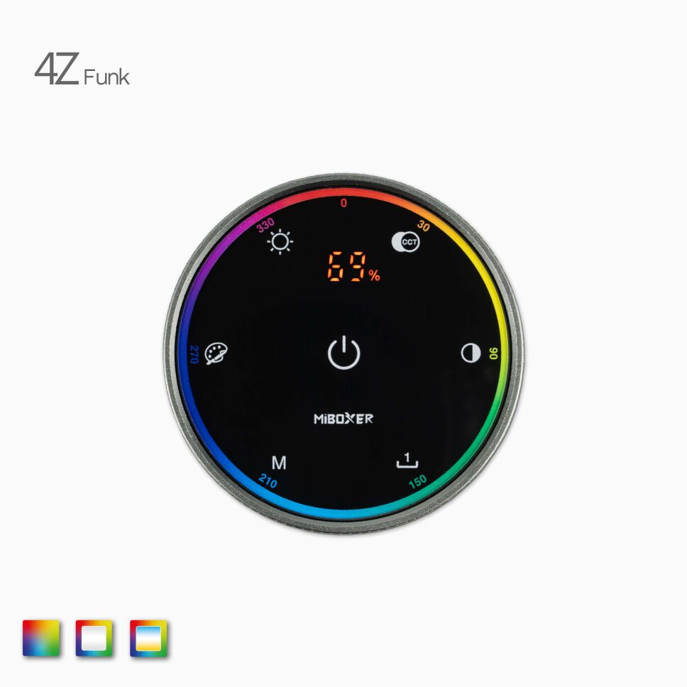 Draufsicht von der RGBW-RGB LED Funk Steuerung