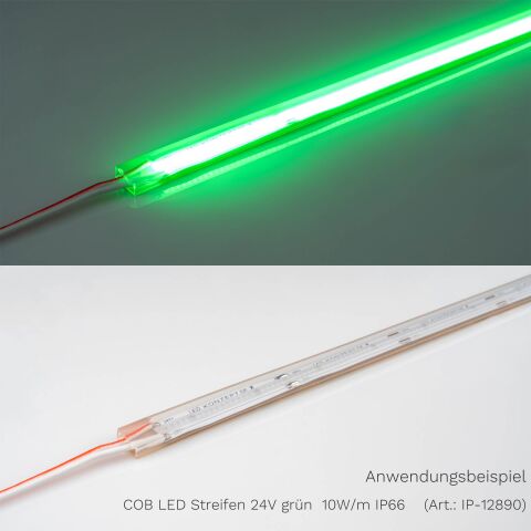 COB LED Streifen  24V  grün  10W/m  IP66